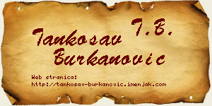 Tankosav Burkanović vizit kartica